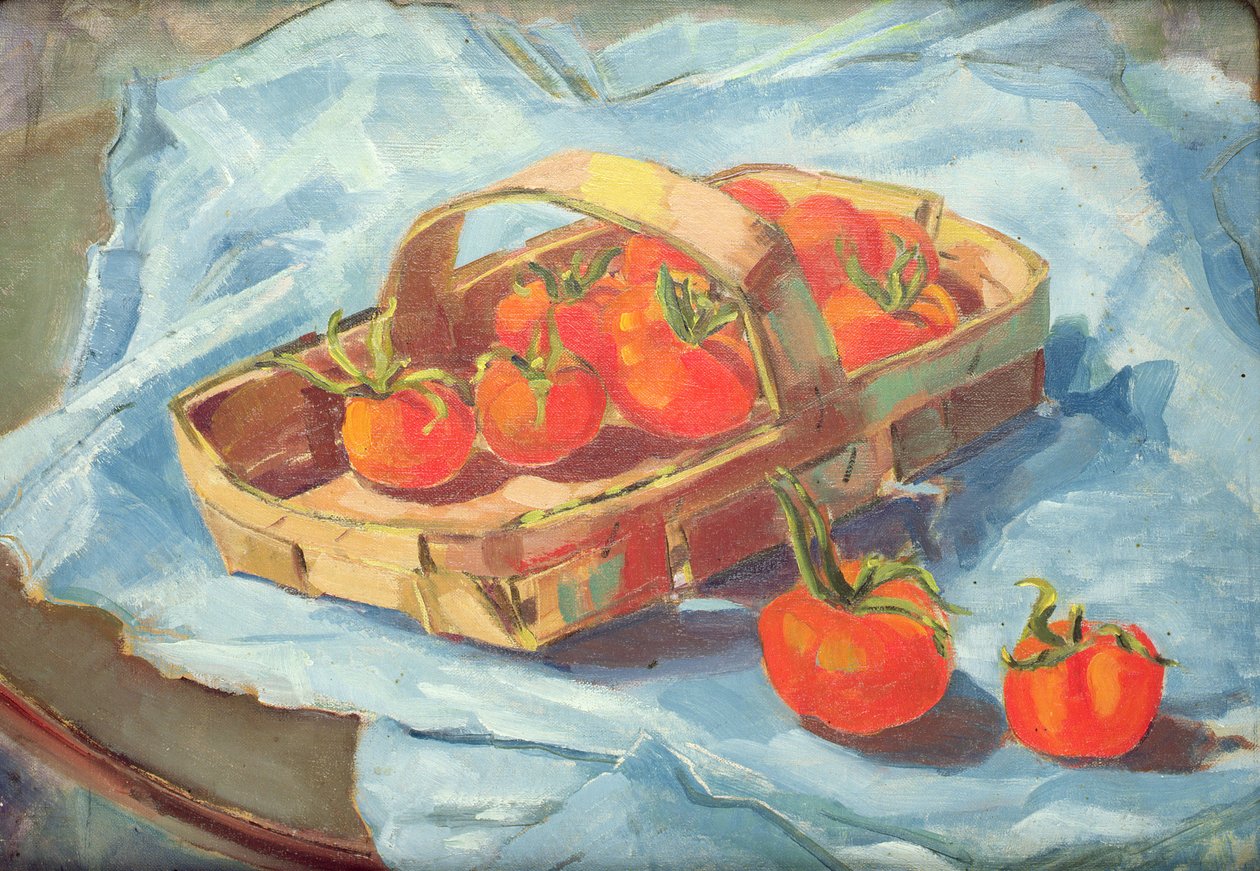 Kosz pomidorów, ok. 1936 (olej na płótnie) autorstwa Nora Summers