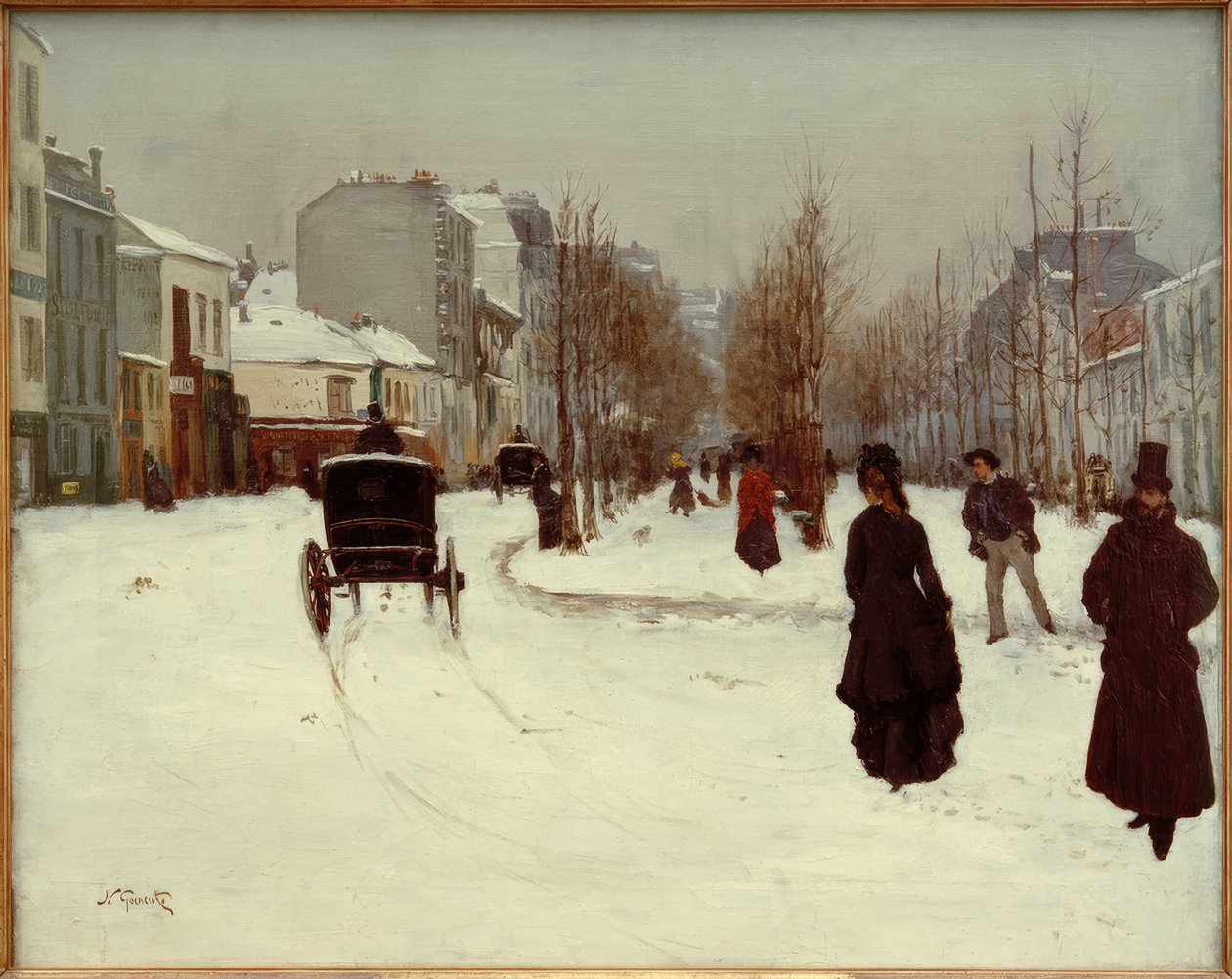 Boulevard de Clichy pod śniegiem autorstwa Norbert Goeneutte