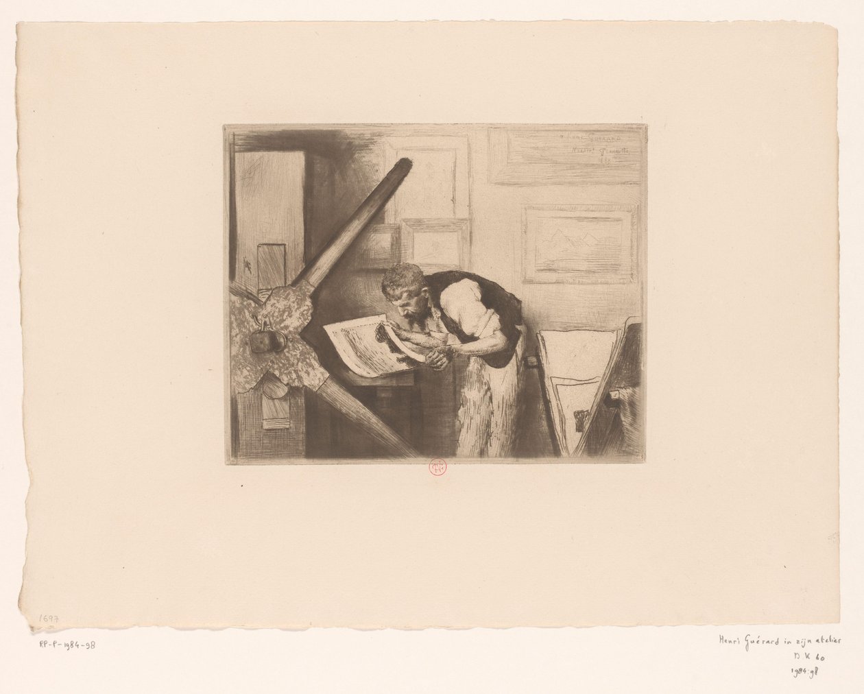 Portret Henri Charlesa Guérarda w jego pracowni autorstwa Norbert Goeneutte