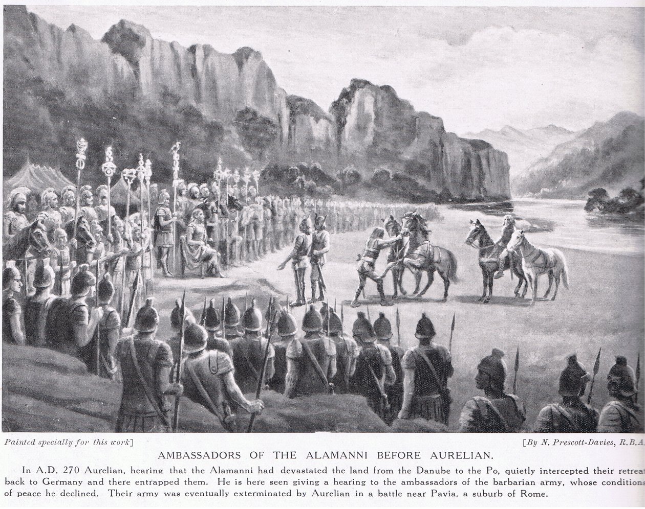 Ambasadorzy Alumanów przed Aurelian 270AD autorstwa Norman Prescott Davies