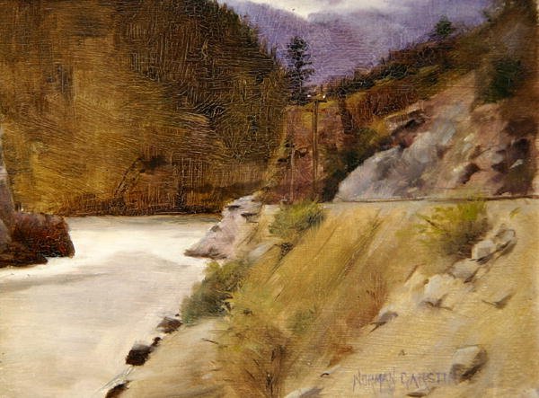 Kanion Hell Gate, rzeka Fraser, Kanada (ropa naftowa) autorstwa Norman Garstin
