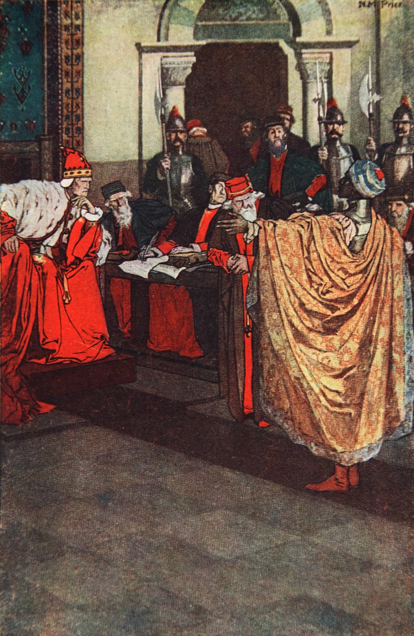 „Kochała mnie za niebezpieczeństwa, które minęły”, Otello, akt I, scena 3, ilustracja z „Opowieści Szekspira” Charlesa i Mary Lamb autorstwa Norman Mills (after) Price