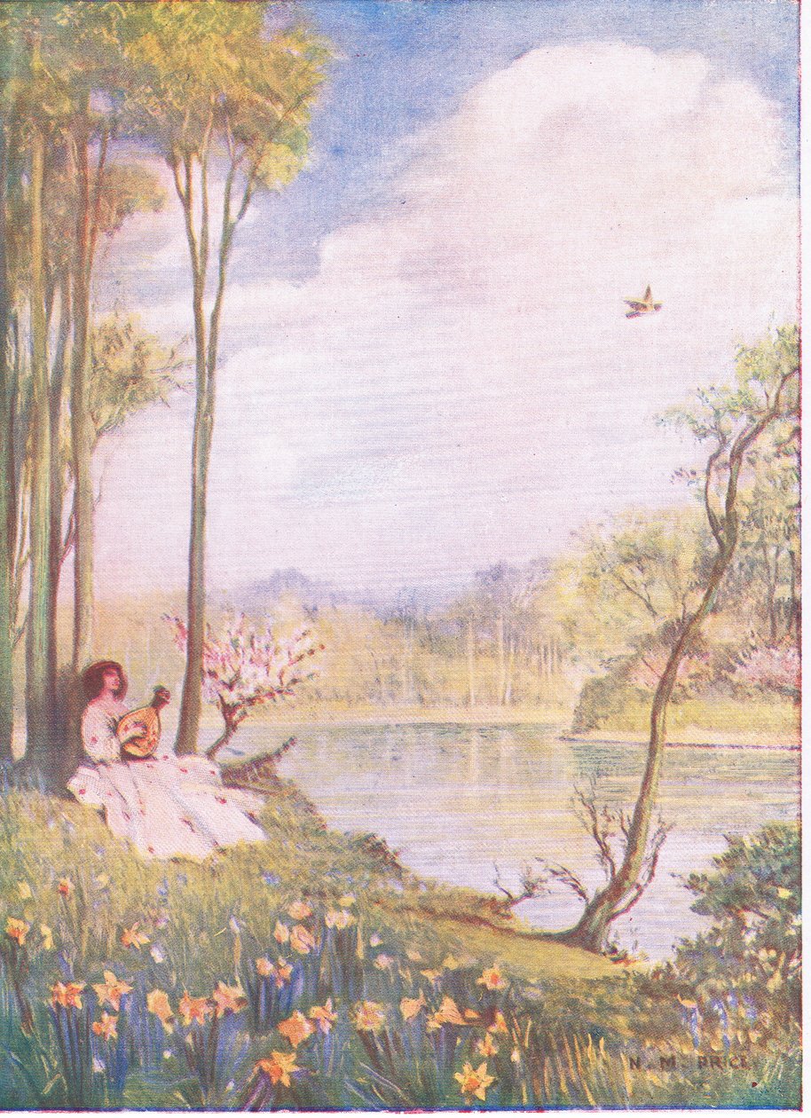 Spring Song: „Myślenie o tym to bycie szczęśliwym z Niewinnością czystej radości (kolor lito) autorstwa Norman Mills Price