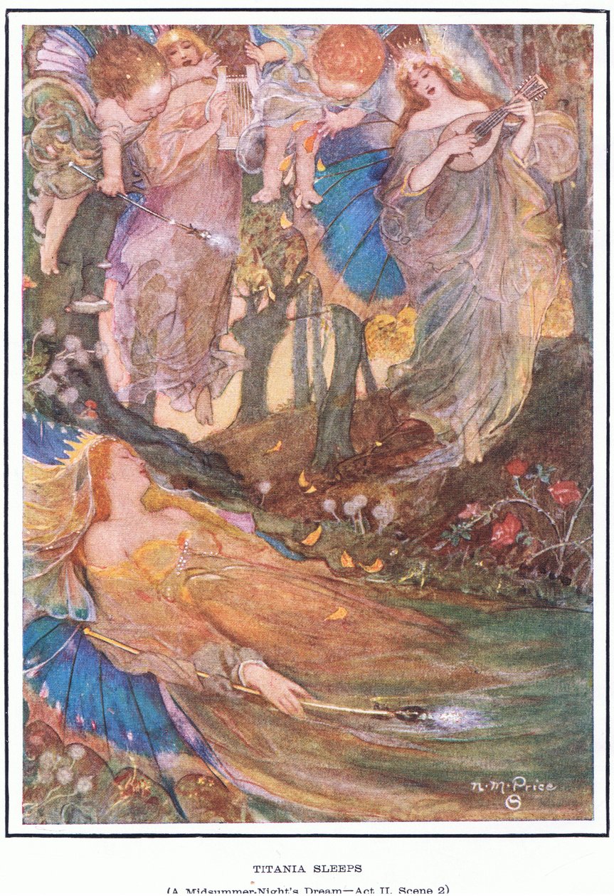 Titania śpi (Sen nocy letniej) autorstwa Norman Mills Price