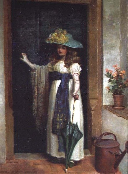 Młoda Dziewczyna z Parasolem autorstwa Norman Prescott Davies