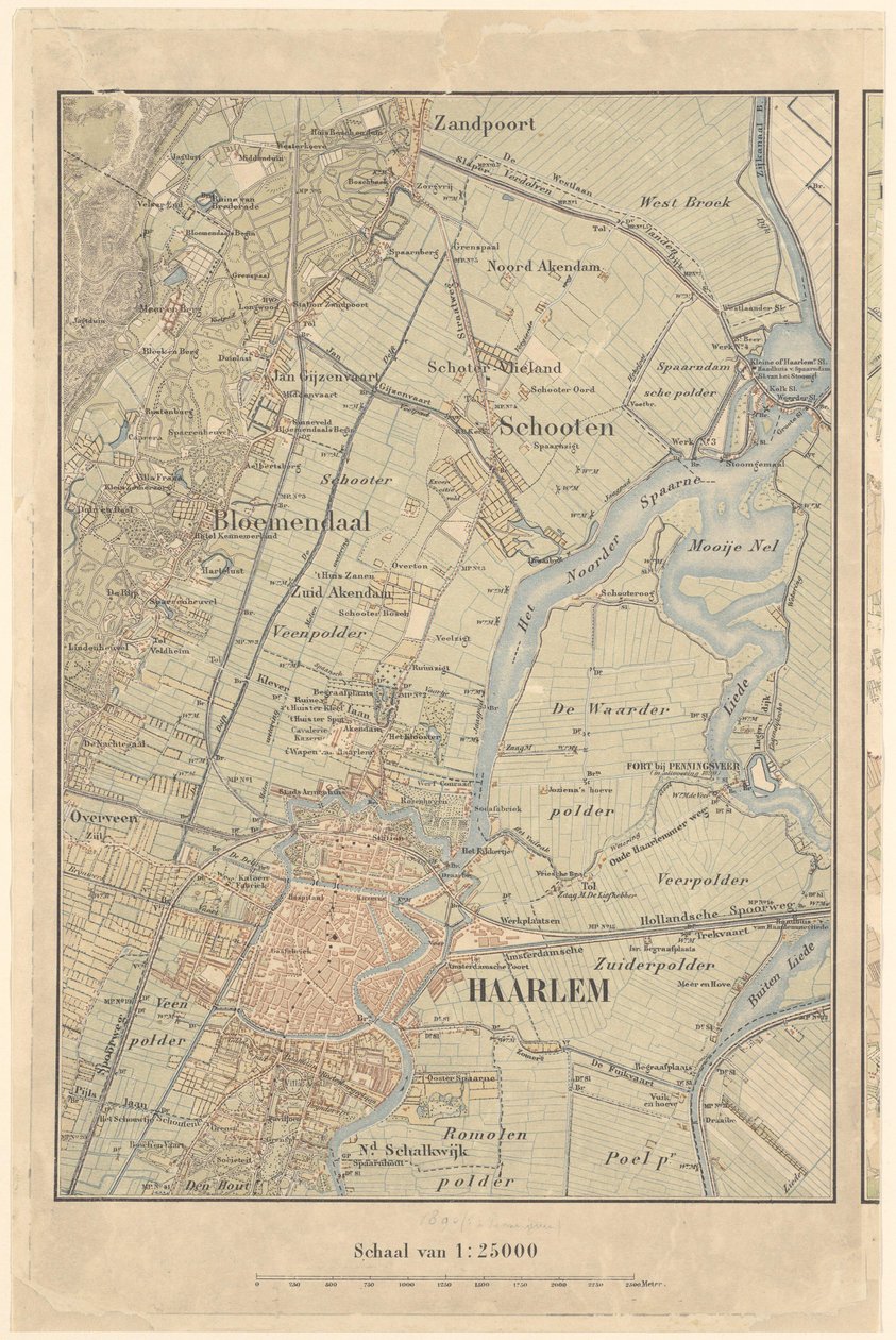 Mapa Haarlemu i okolic autorstwa North Holland Archives