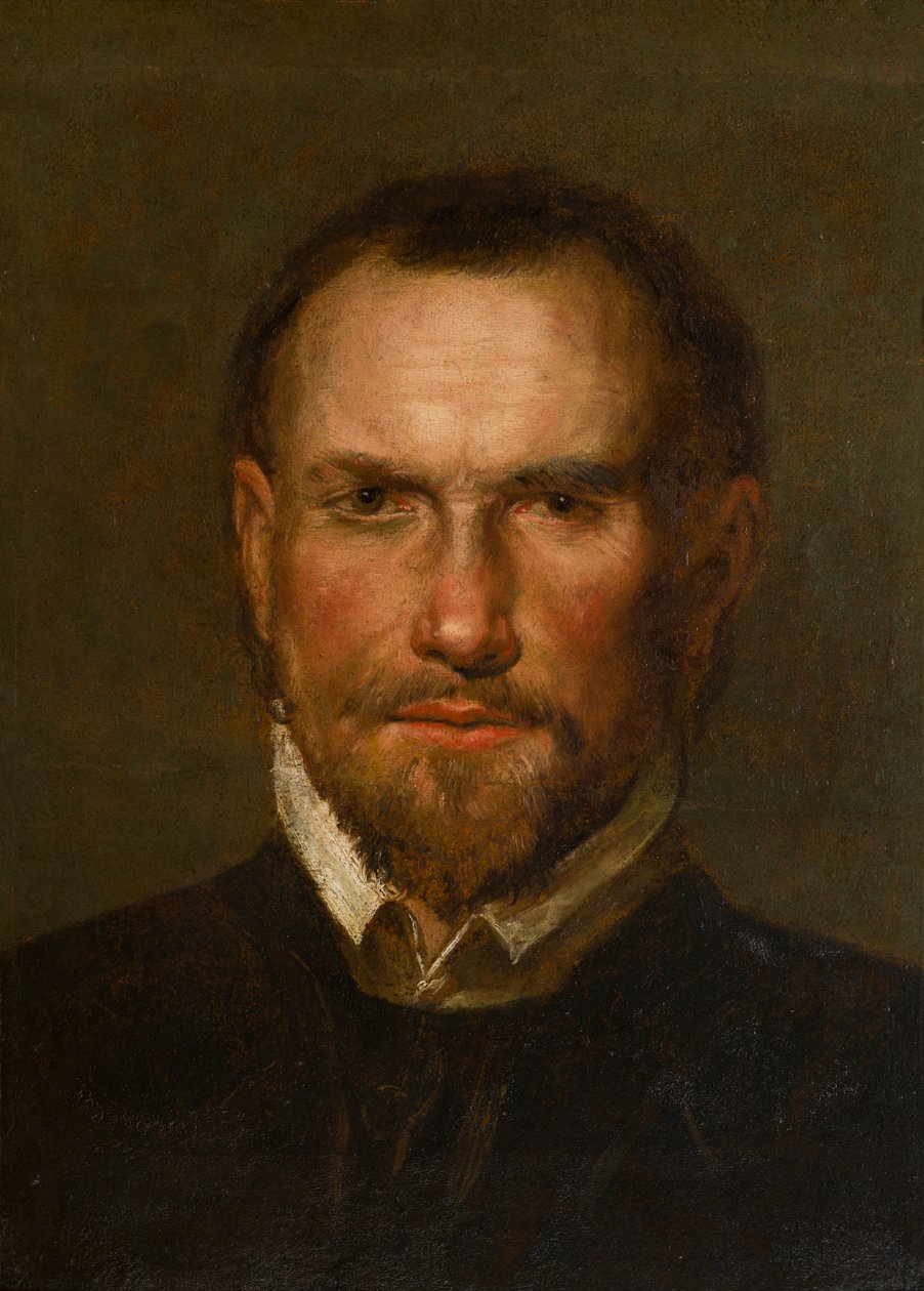 Portret nieznanego brodatego mężczyzny, ok. 1501-99 (olej i papier położony na panelu) autorstwa Northern Italian School