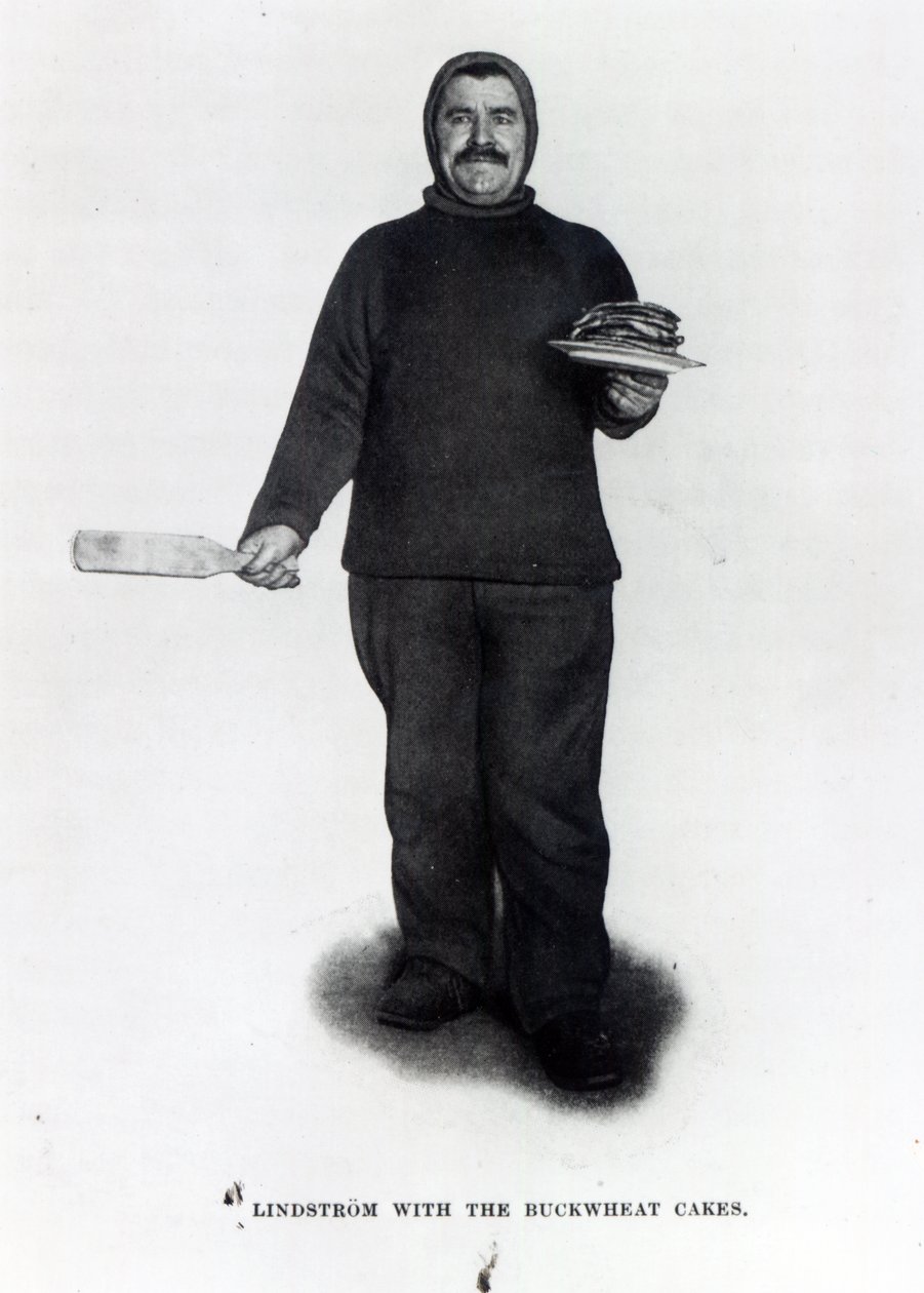 Lindstrom z ciastkami gryczanymi, z Bieguna południowego Roalda E. Amundsena, c.1910-12 autorstwa Norwegian Photographer