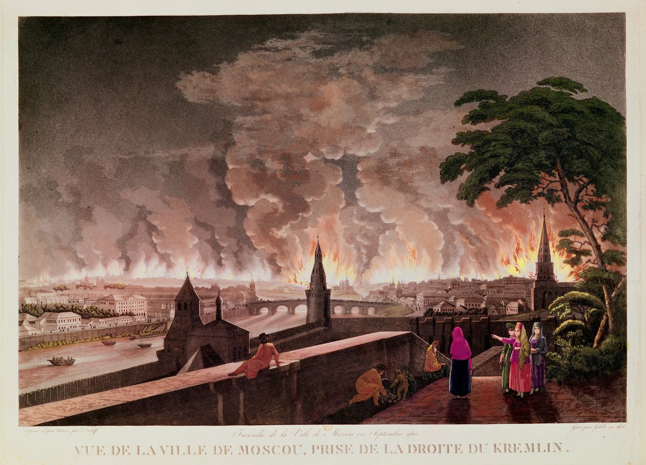 Pożar w Moskwie, wrzesień 1812. wyryty przez Gibele, 1816 autorstwa Notoff