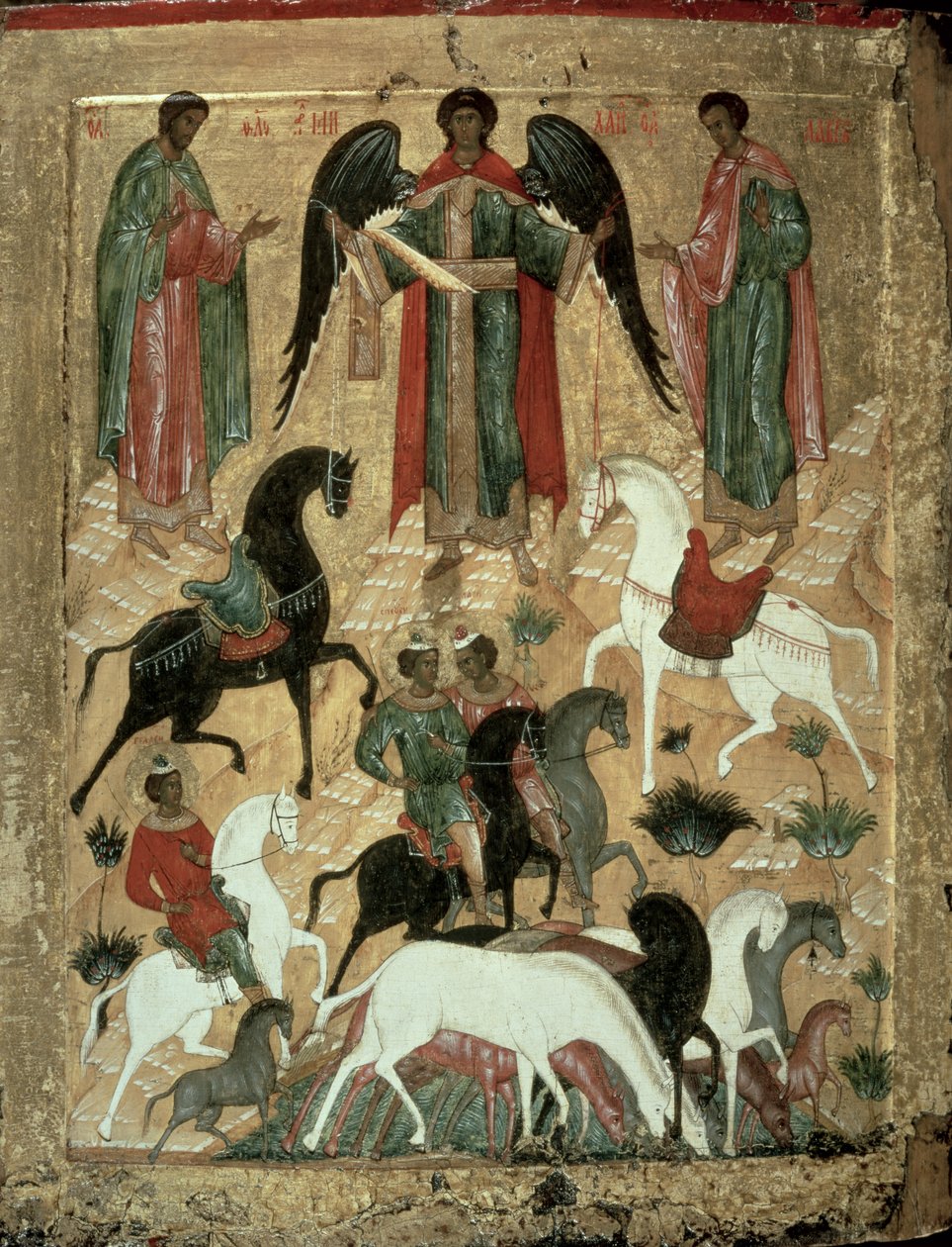 SS. Florus i Laurus (tempera na panelu) autorstwa Novgorod School