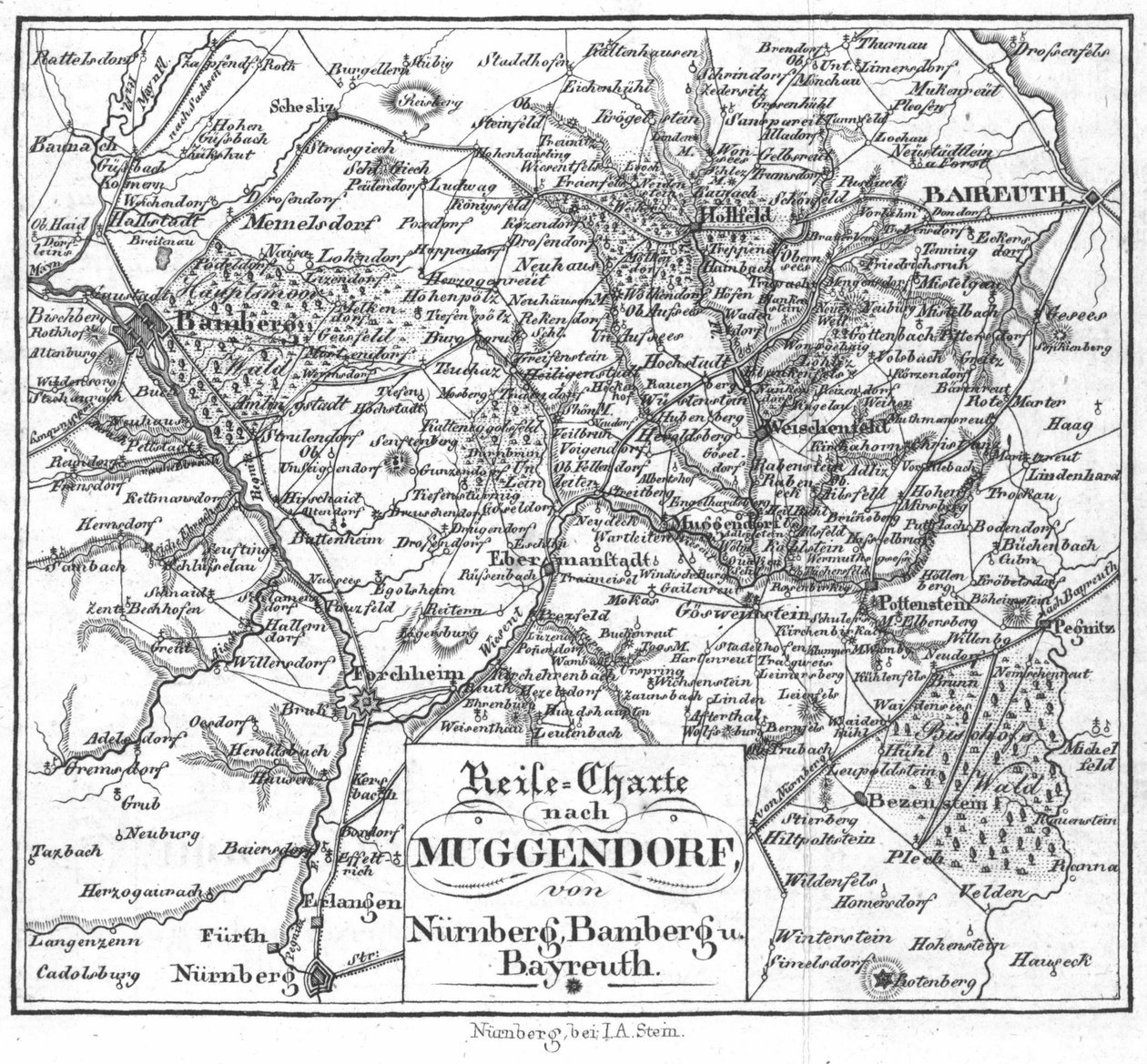 Czarter do Muggendorf z Norymbergi, Bambergu i. Bayreuth autorstwa Nürnberg Verlag J. A. Stein