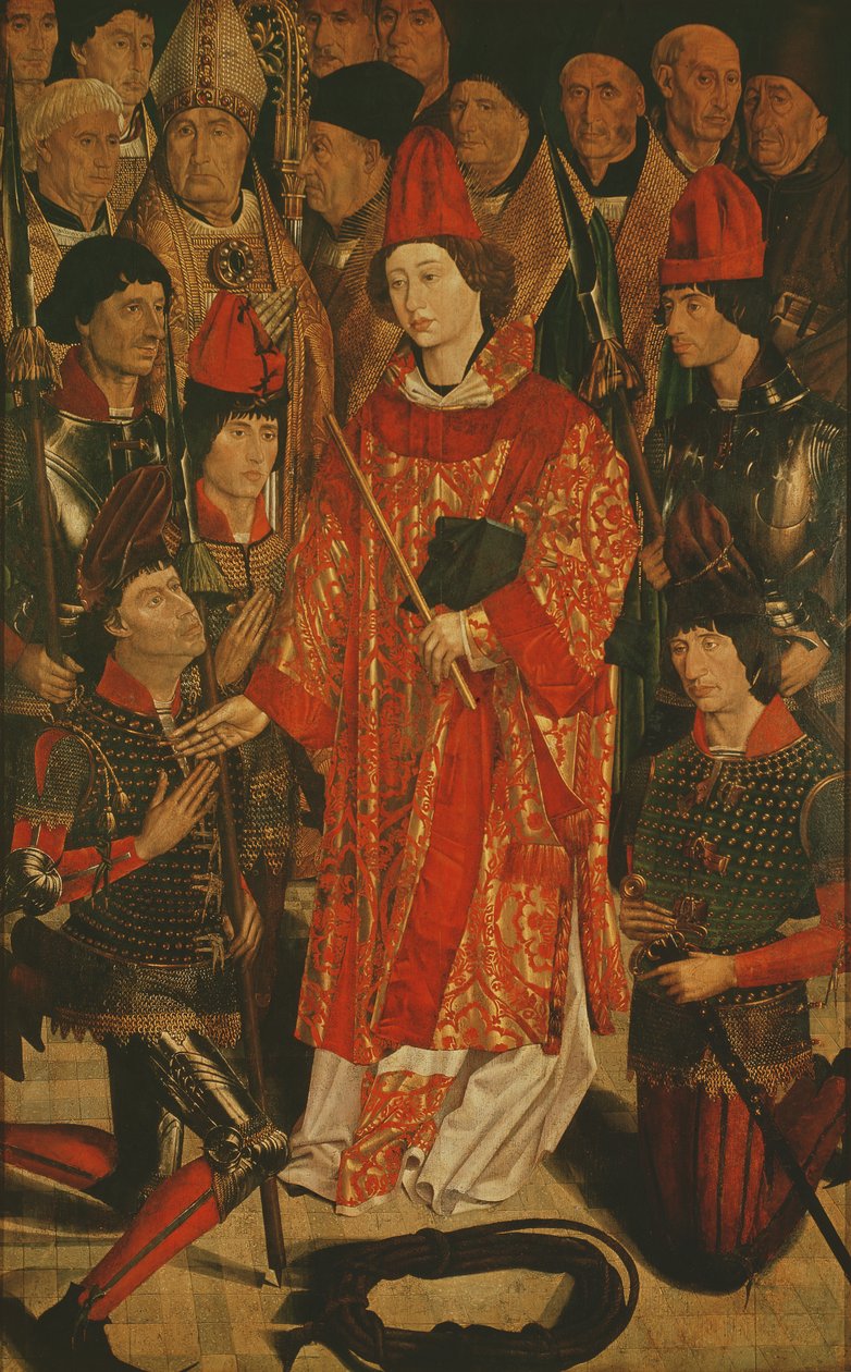 Św. Wincenty z Saragossy (zm. 304), Protektor Lizbony, z Ołtarza Św. Wincentego, ok. 1495 autorstwa Nuno Goncalves or Gonzalvez