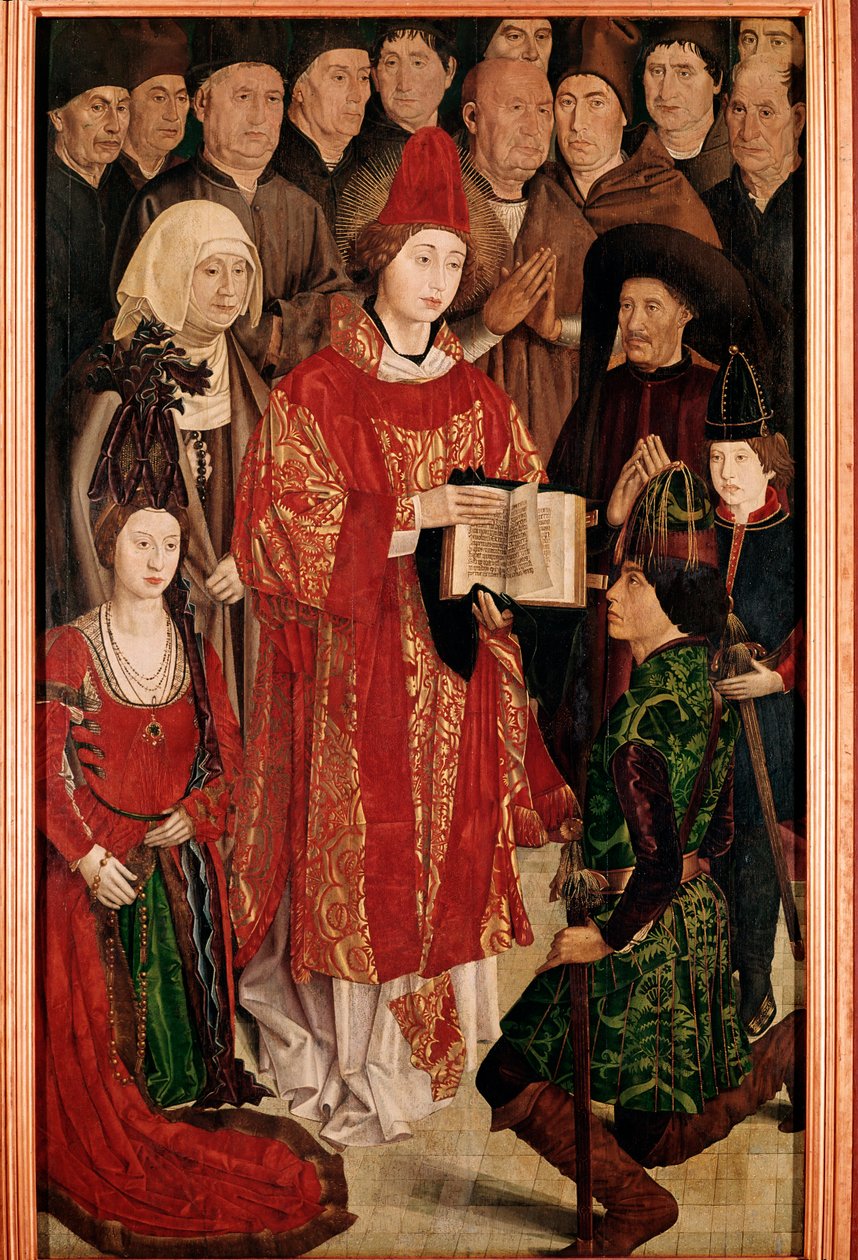 Poliptyk św. Wincentego: panel Infante, z Henrykiem Żeglarzem i portugalską rodziną królewską (malarstwo na drewnie, ok. 1469) autorstwa Nuno Goncalves or Gonzalvez