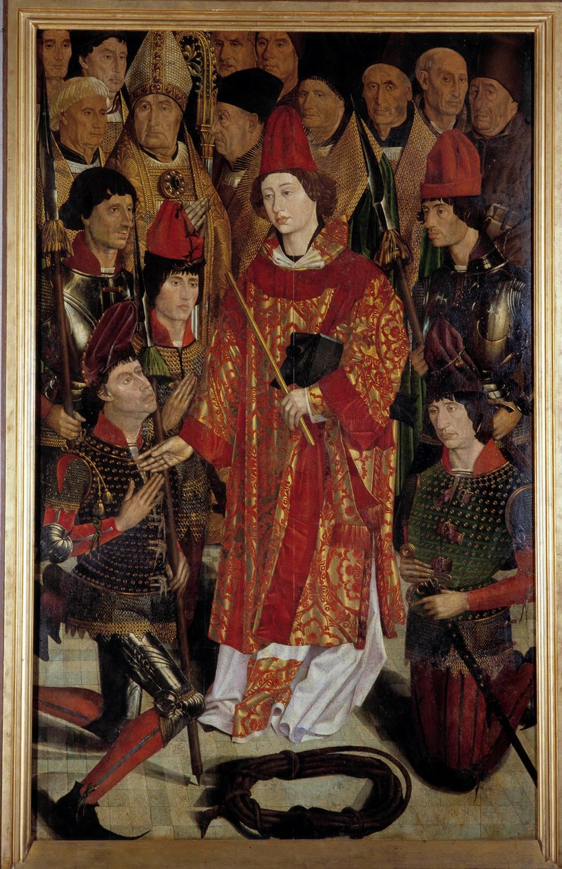 Św. Wincenty, patron Lizbony Poliptyk Św. Wincentego z Saragossy w otoczeniu rycerskich ewek. Obraz przypisywany Nuno Goncalvesowi lub Gonzalvezowi (XV w.) Narodowe Muzeum Sztuki Starożytnej w Lizbonie. autorstwa Nuno Goncalves or Gonzalvez