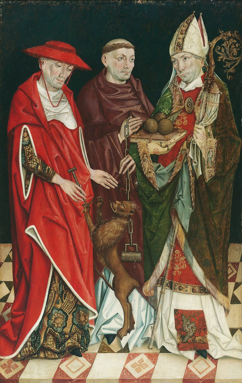 piekło Hieronim, Leonhard i Mikołaj autorstwa Oberösterreichischer Maler