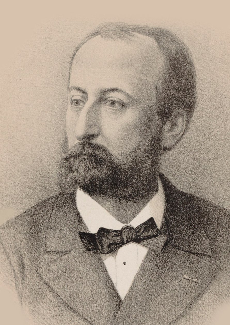 Portret kompozytora Camille Saint-Saënsa 1835-1921, 1879. autorstwa Octave Edouard Jean Jahyer
