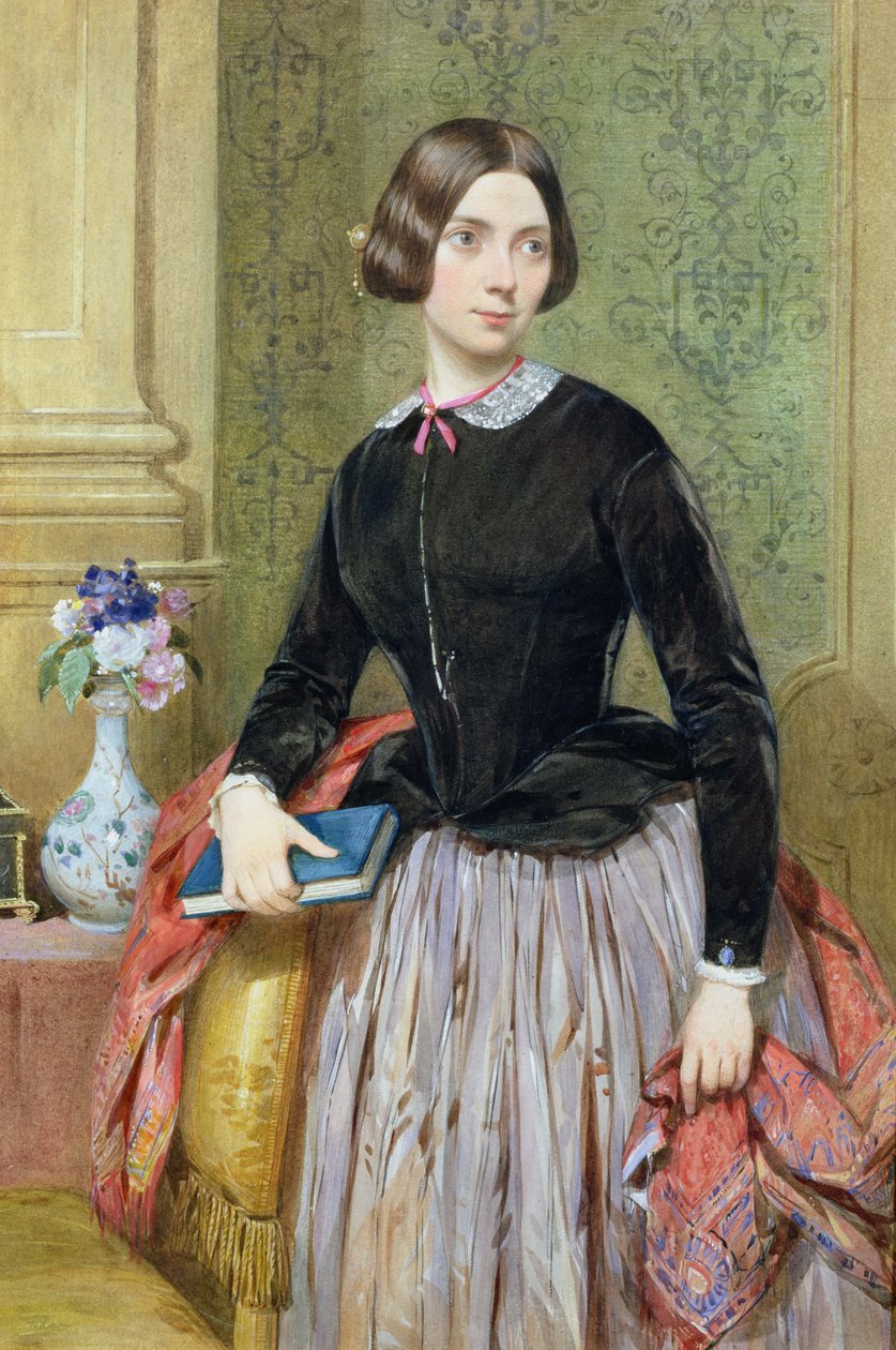 Portret damy (wc z gwaszem na papierze) autorstwa Octavius Oakley