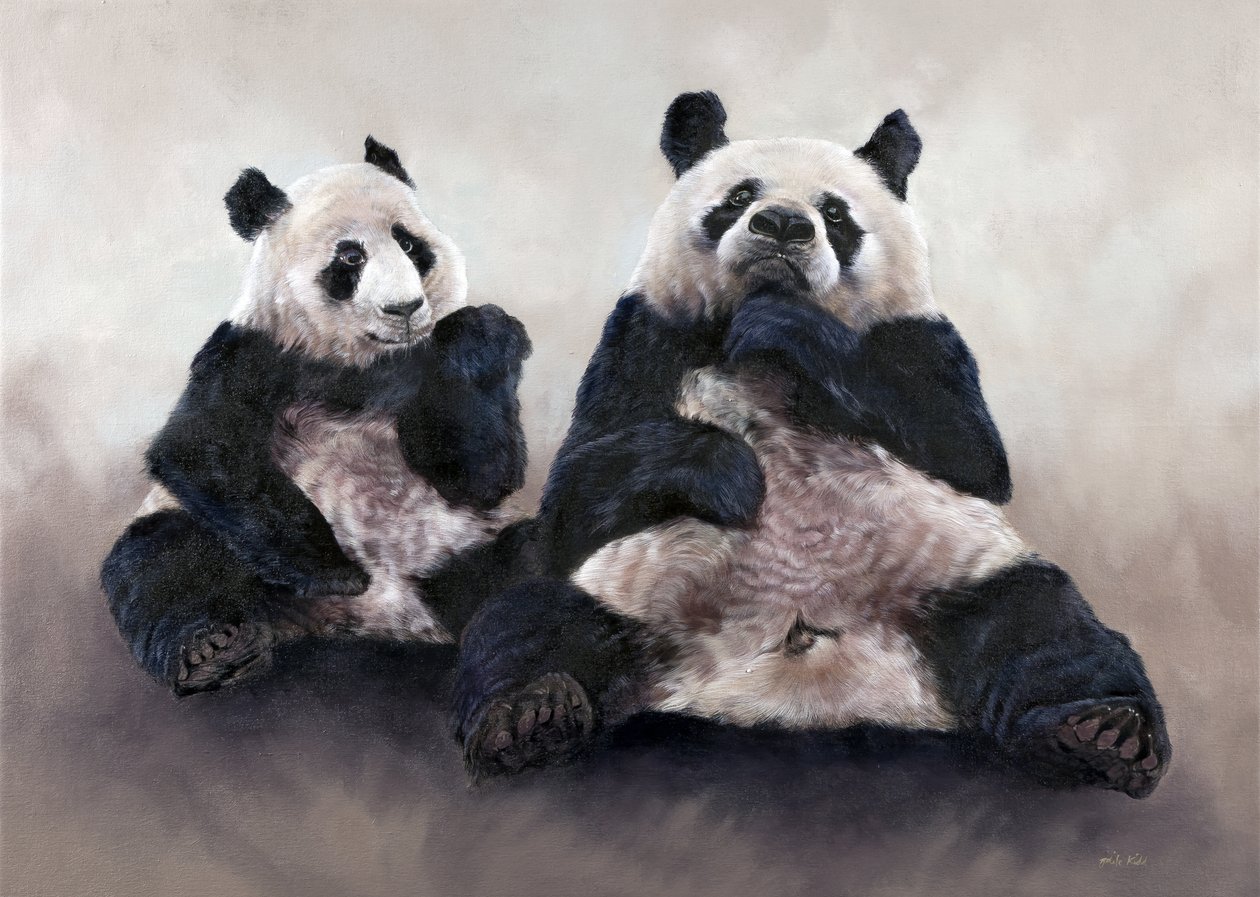 Chiński niedźwiedź, Pixiu, 2014 (akryl na płótnie) autorstwa Odile Kidd