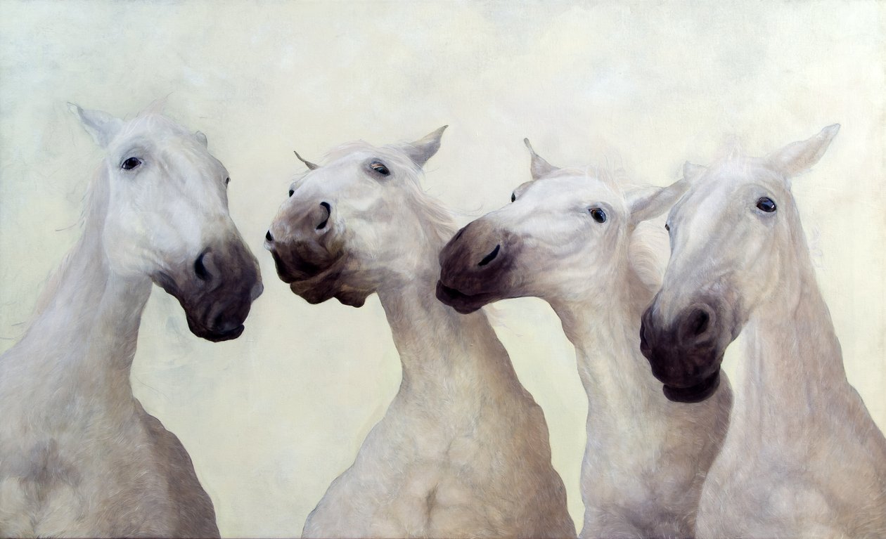 Equus cztery (akryl na płótnie) autorstwa Odile Kidd