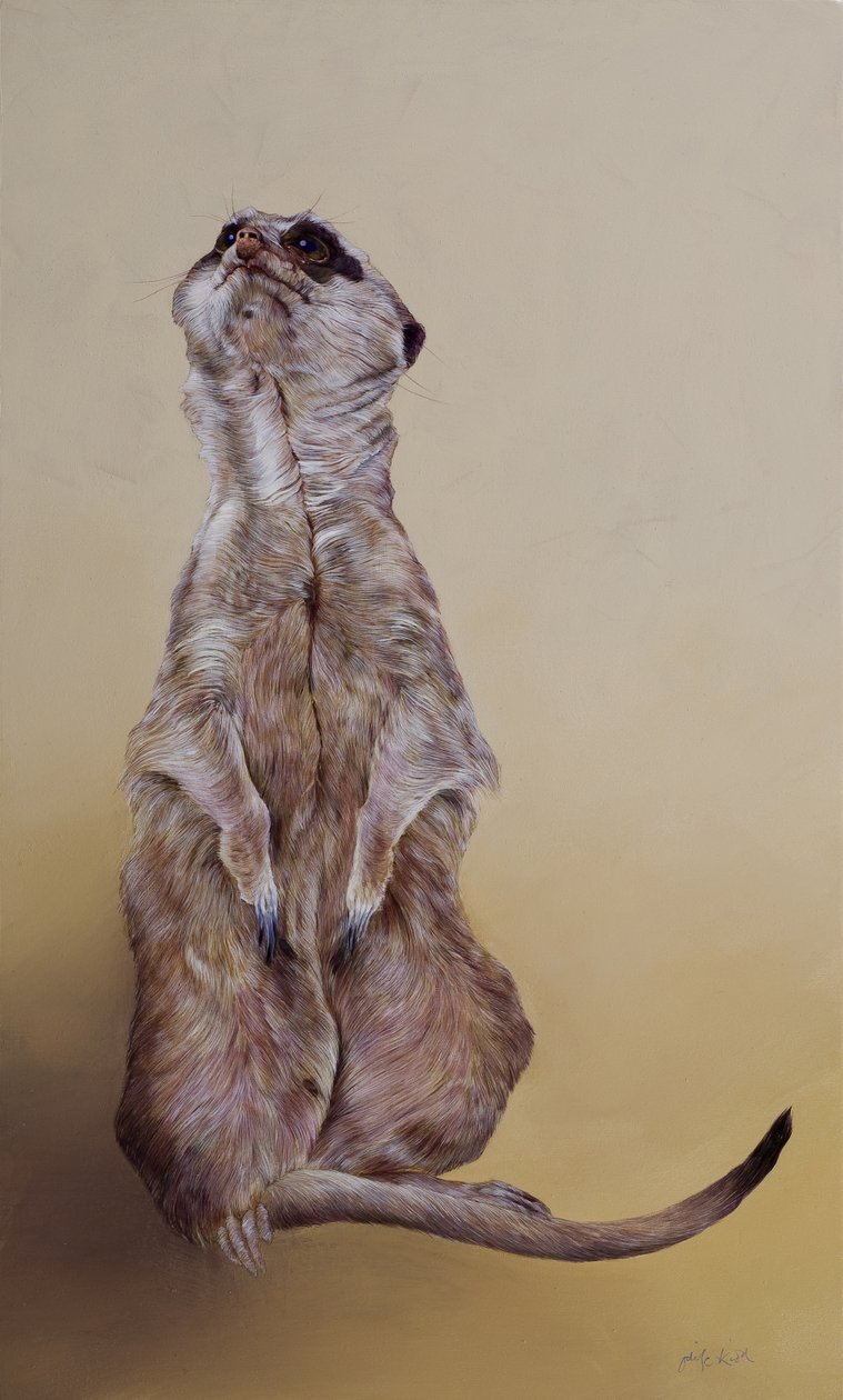 Meerkat 3, 2010 (akryl na drewnie) autorstwa Odile Kidd