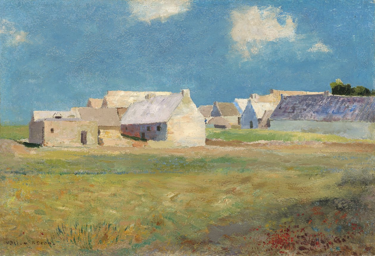 Wioska bretońska, ok. 1890 autorstwa Odilon Redon