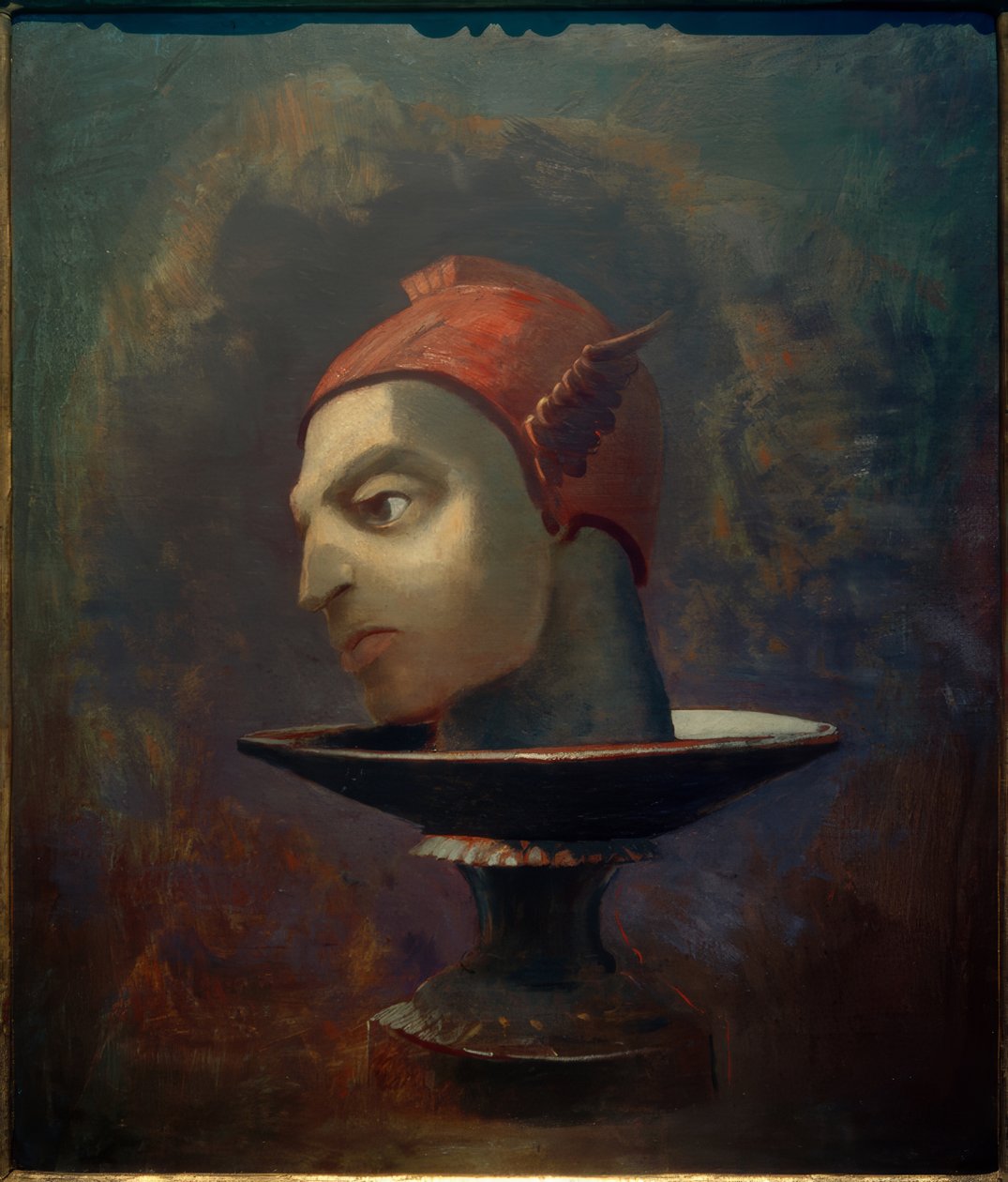 Głowa Perseusza (głowa Merkurego na misce) autorstwa Odilon Redon