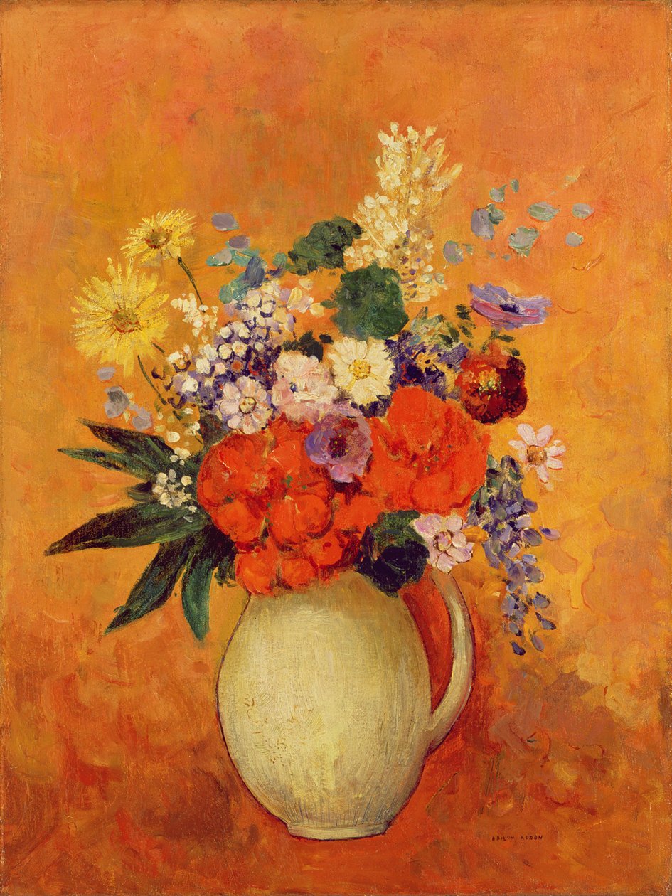 Kwiaty, 1910 autorstwa Odilon Redon