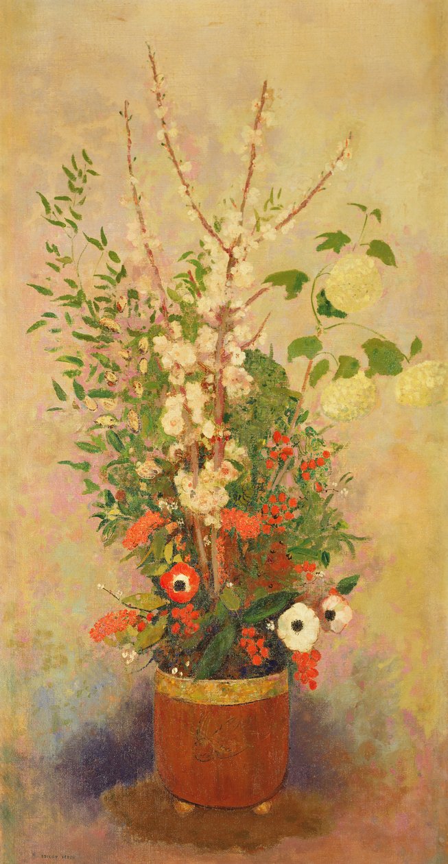 Kwiaty, ok. 1905-6 autorstwa Odilon Redon