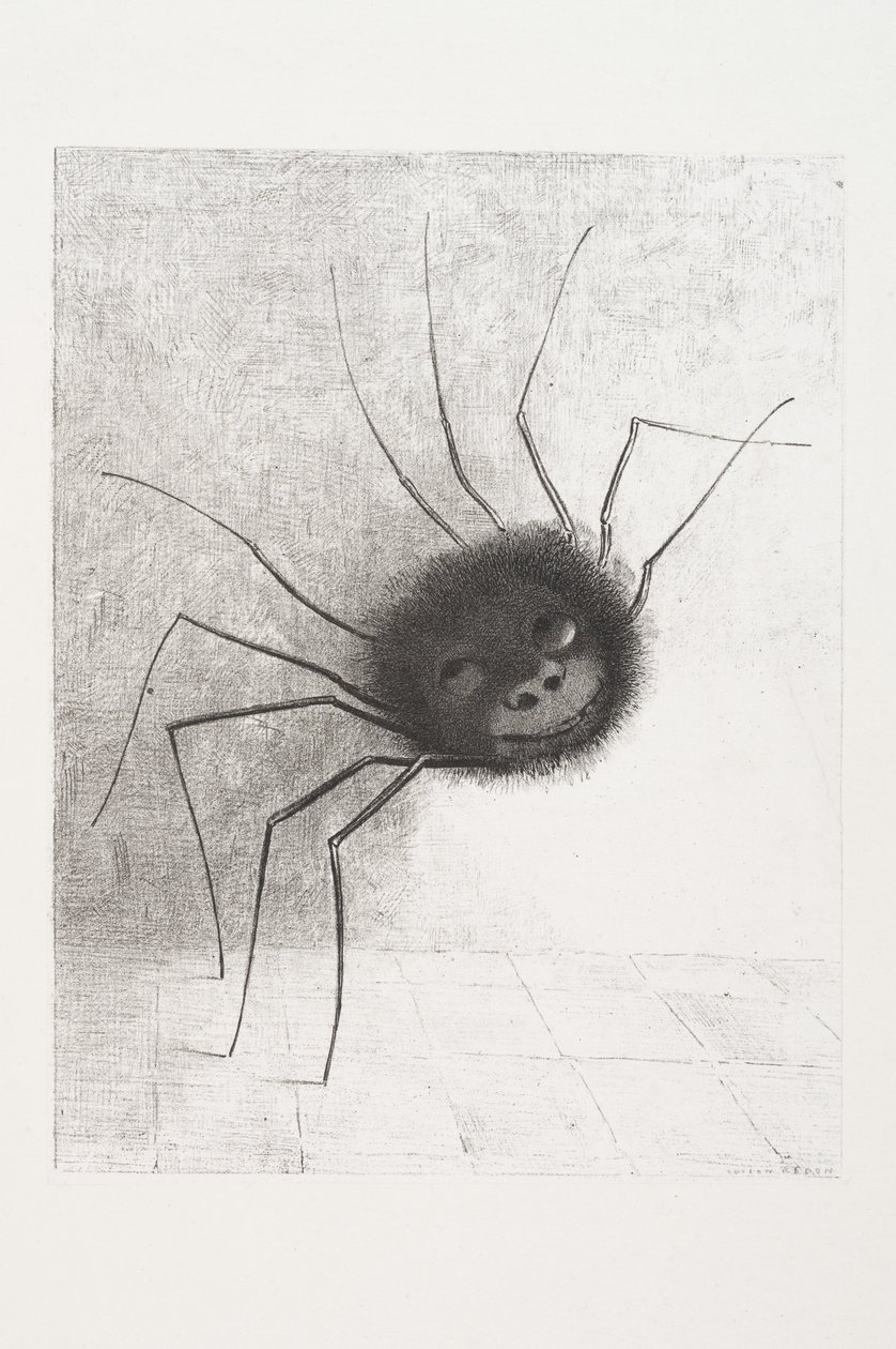 Uśmiechnięty Pająk, ok.1881 autorstwa Odilon Redon