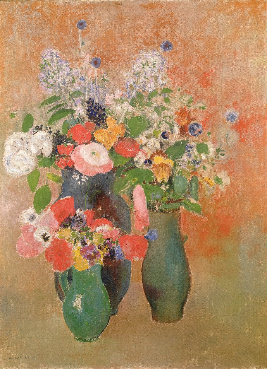 Martwa natura z kwiatów, 1910 autorstwa Odilon Redon