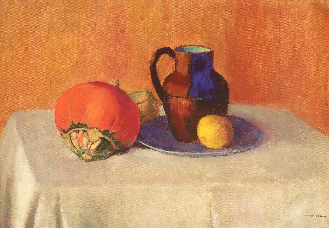Martwa natura z dzbanem, c.1901-03 autorstwa Odilon Redon