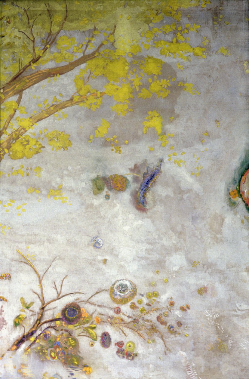 Żółta Kwitnąca Gałąź, część ekranu, 1901 autorstwa Odilon Redon