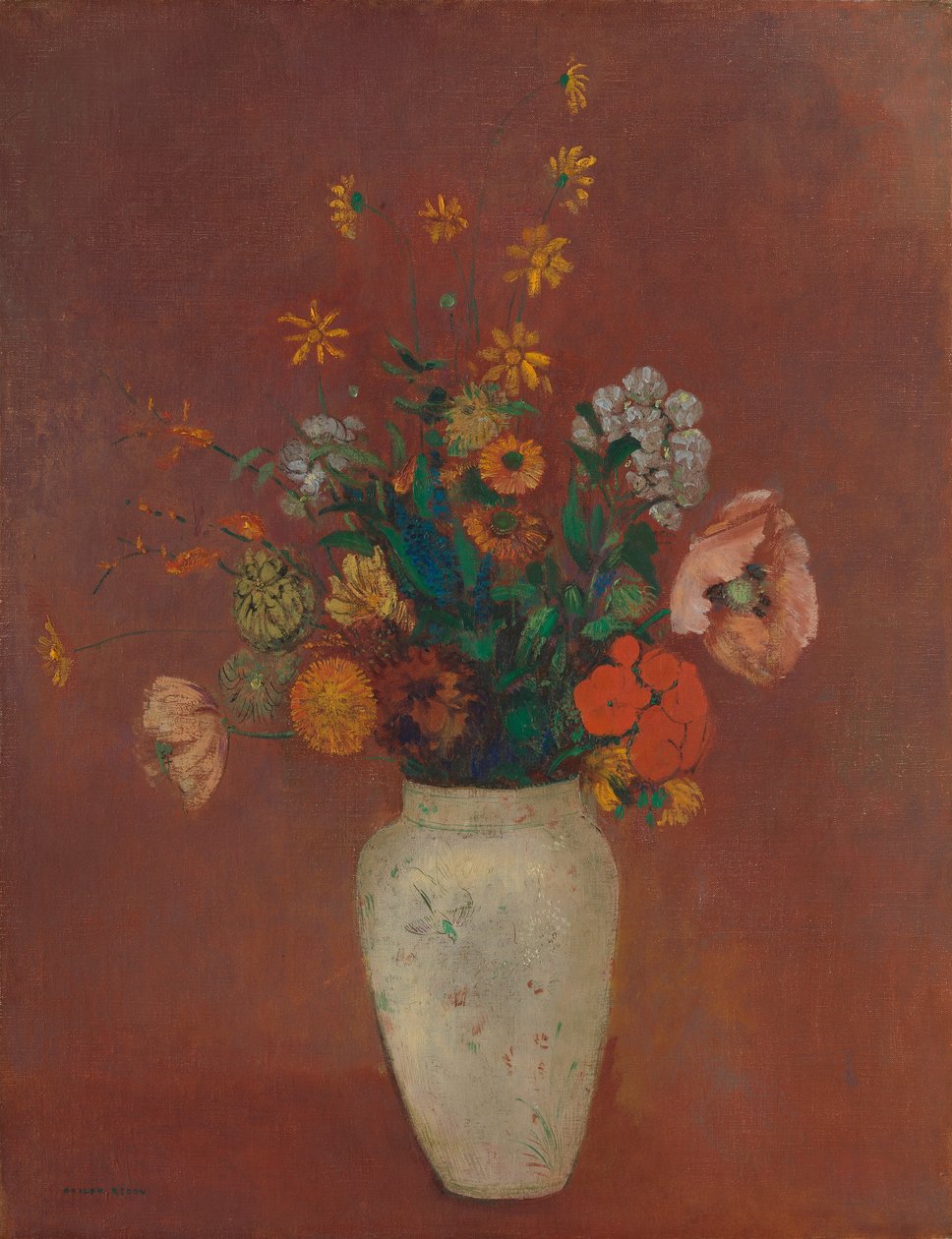 Bukiet w chińskim wazonie, ca. 1912-14. autorstwa Odilon Redon
