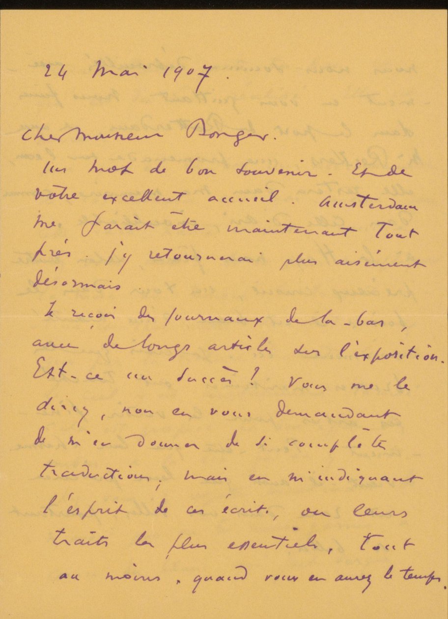 Brief an Andries Bonger autorstwa Odilon Redon