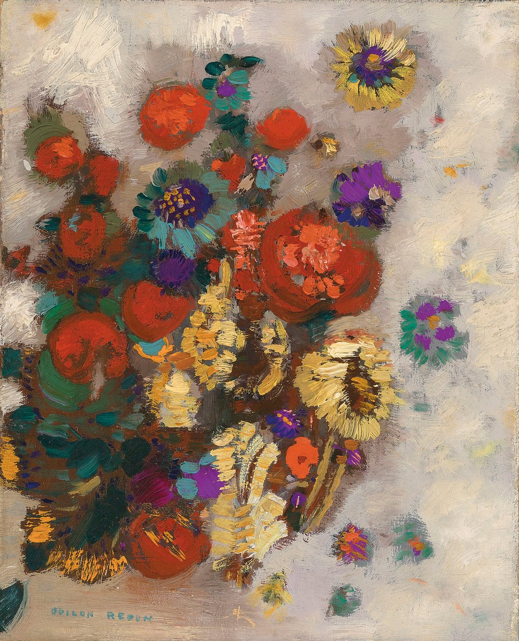 Bukiet kwiatów. autorstwa Odilon Redon