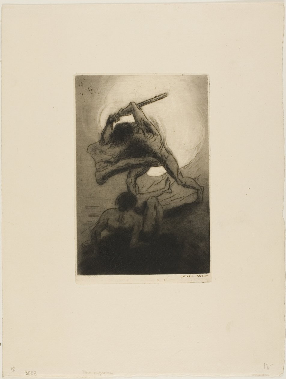 Kain i Abel autorstwa Odilon Redon