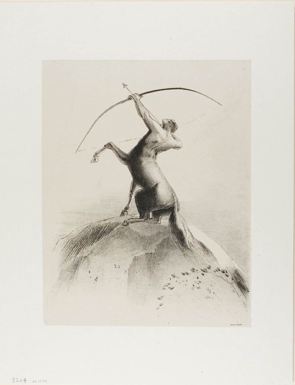 Centaur celujący w chmury autorstwa Odilon Redon