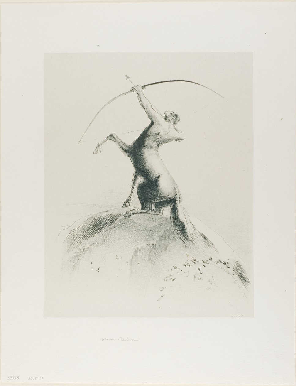 Centaur celujący w chmury autorstwa Odilon Redon