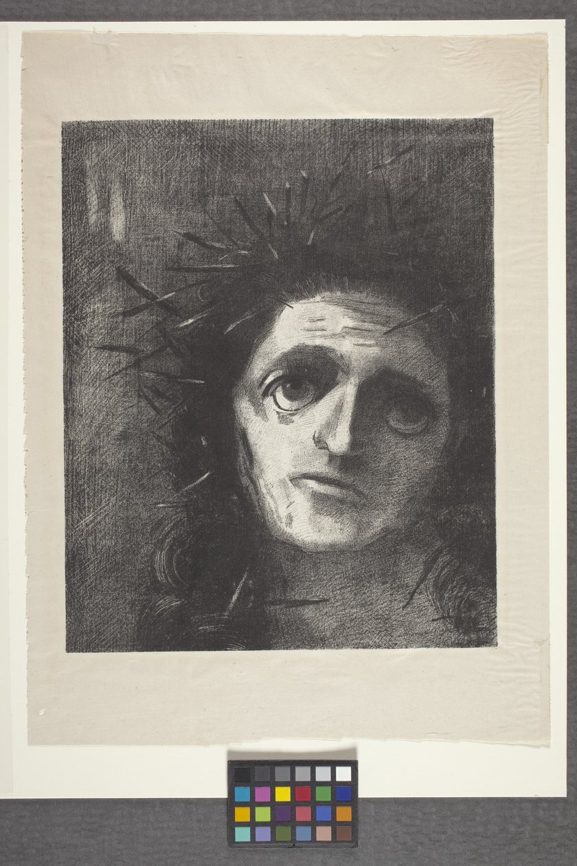 Chrystus (litografia na papierze chine volant) autorstwa Odilon Redon