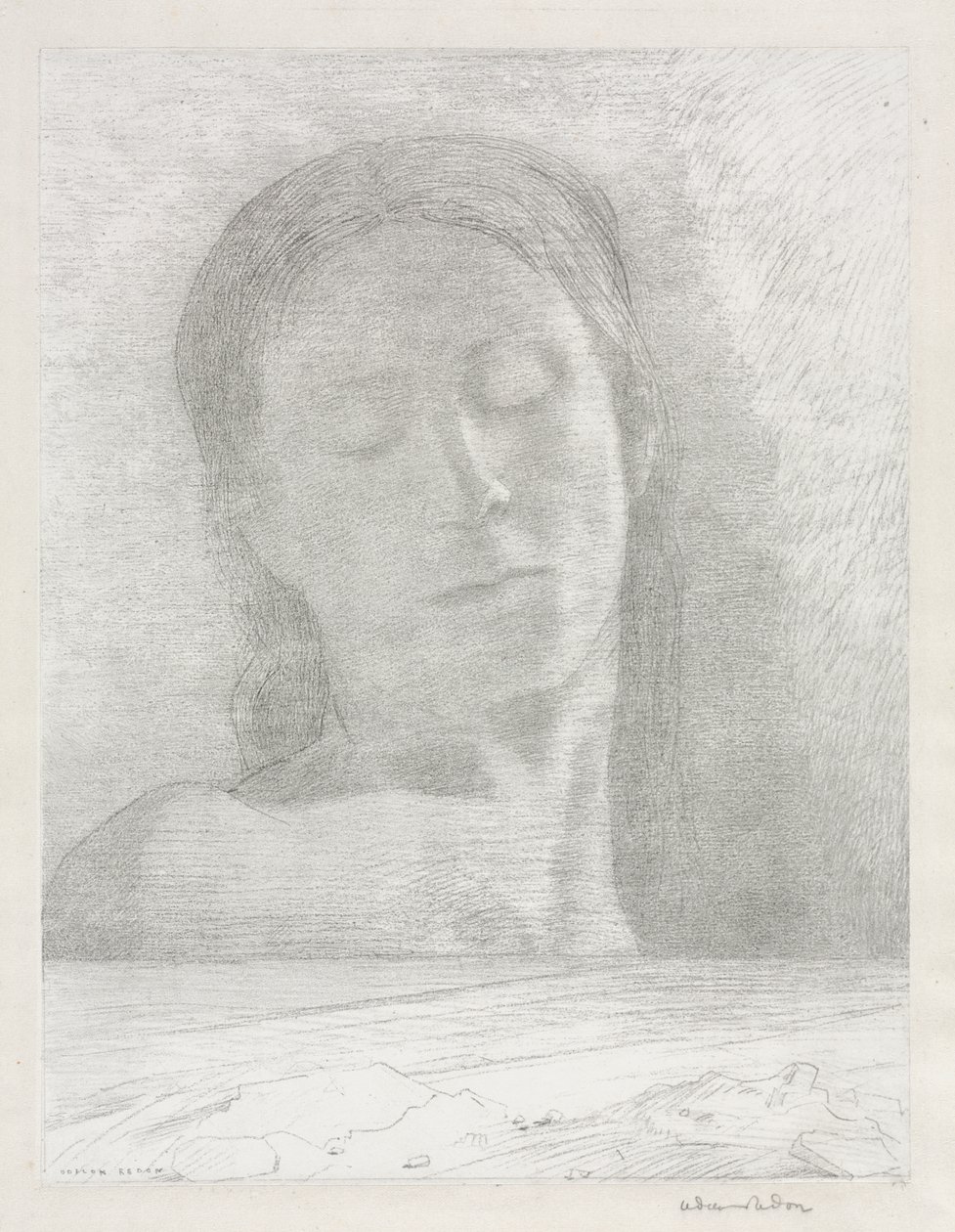 Zamknięte oczy autorstwa Odilon Redon