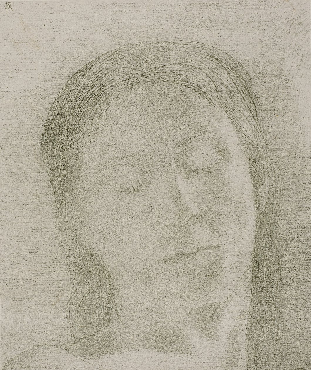 Zamknięte oczy, 1890 autorstwa Odilon Redon