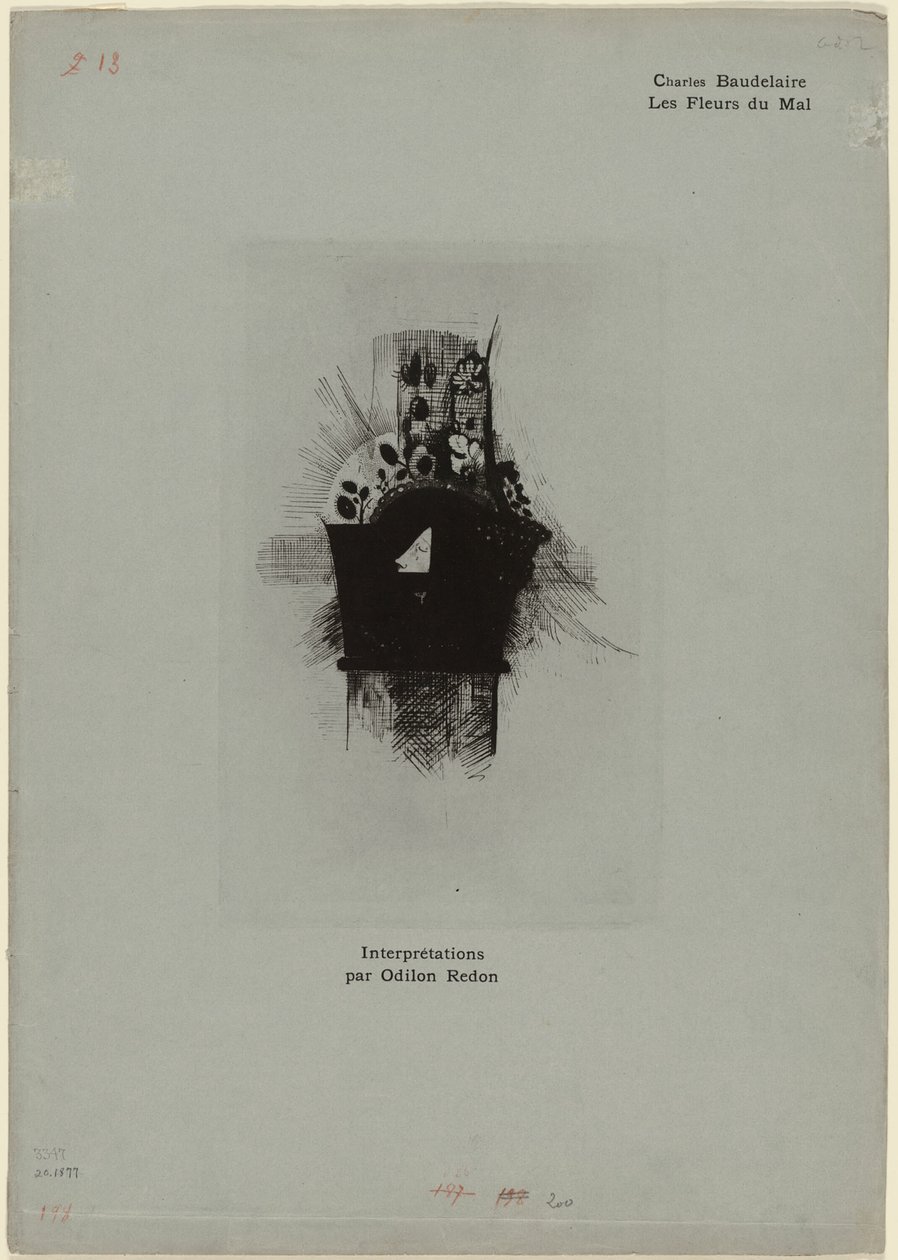 Okładka/Frontit dla Les Fleurs du Mal, płyta 1 z 9 autorstwa Odilon Redon