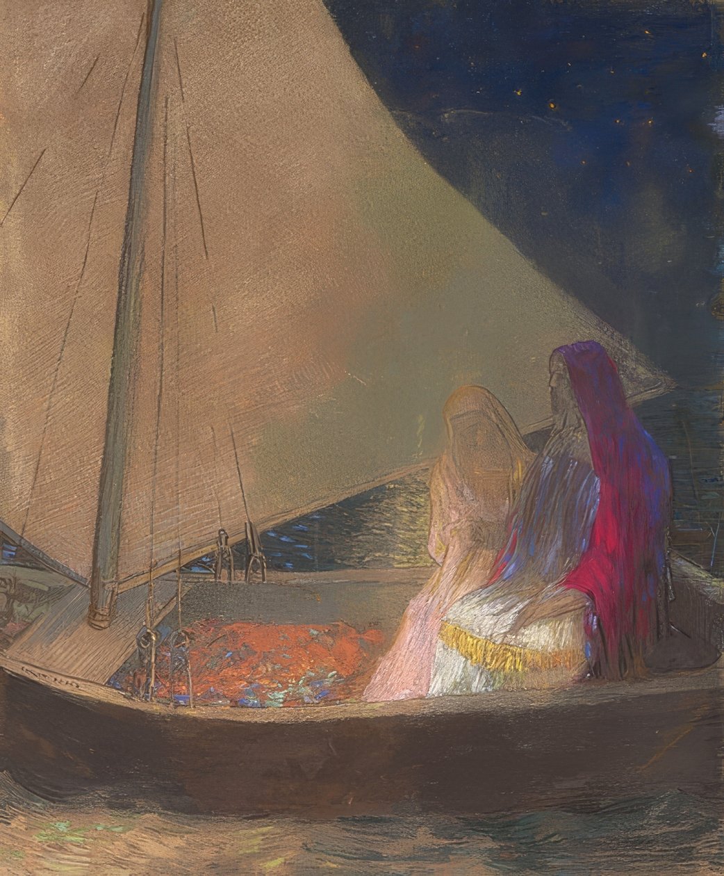 Barka. Około 1902 r. autorstwa Odilon Redon