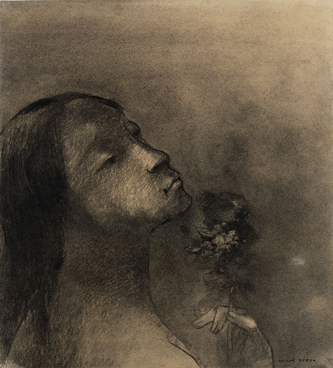 Kwiat zła autorstwa Odilon Redon