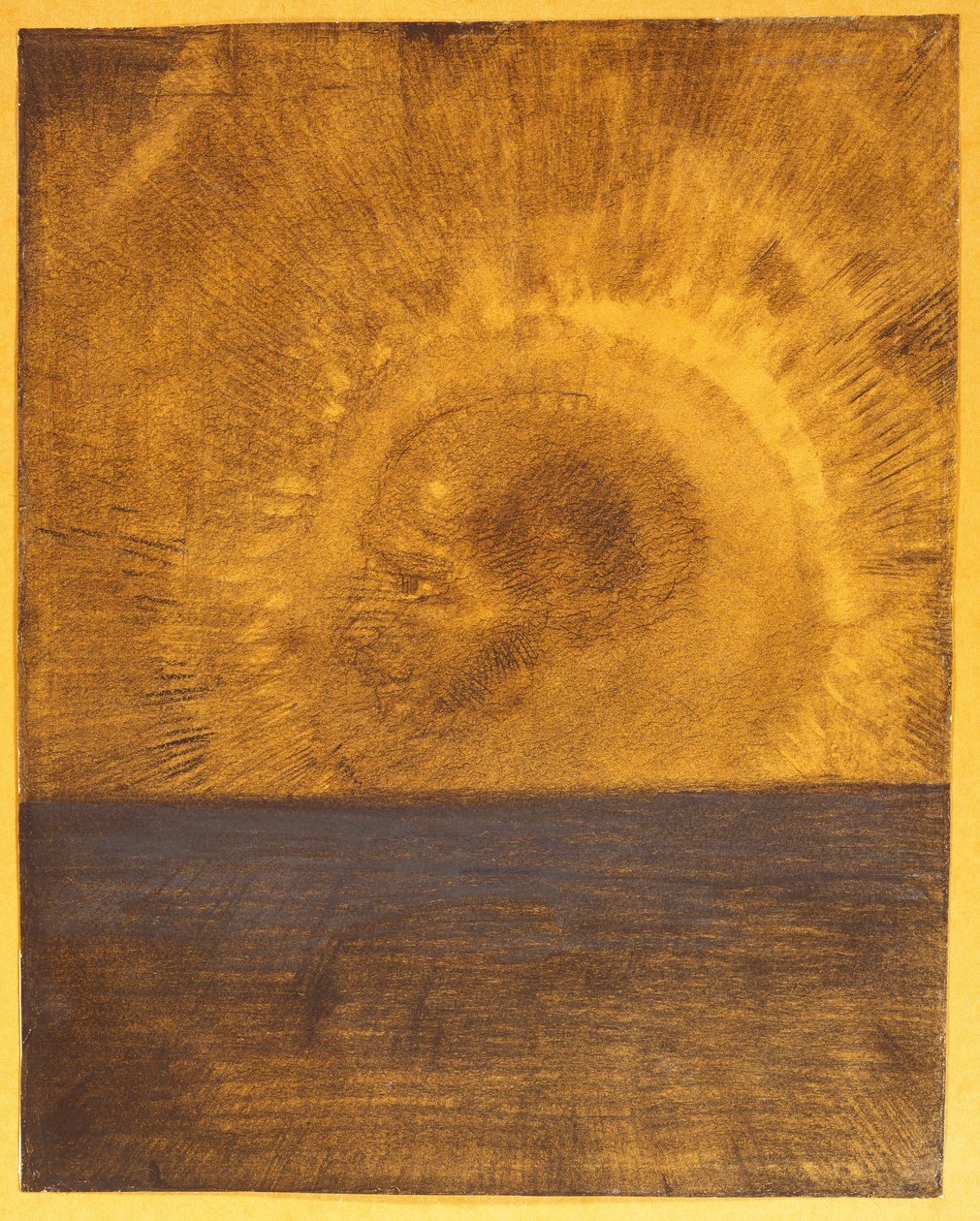 Pływająca głowa, c.1885 autorstwa Odilon Redon