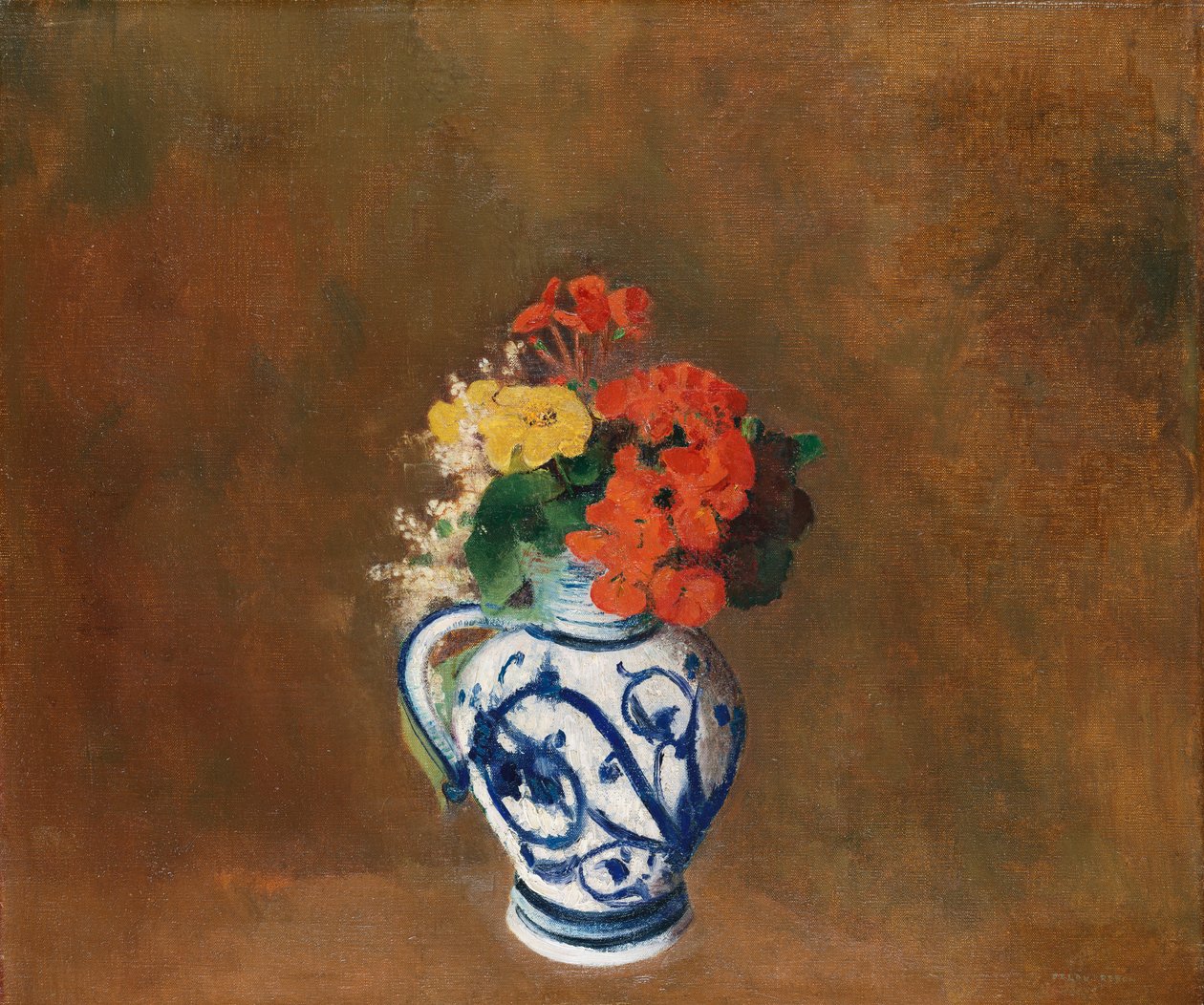 Kwiaty w niebieskim wazonie, ok. 1900 autorstwa Odilon Redon