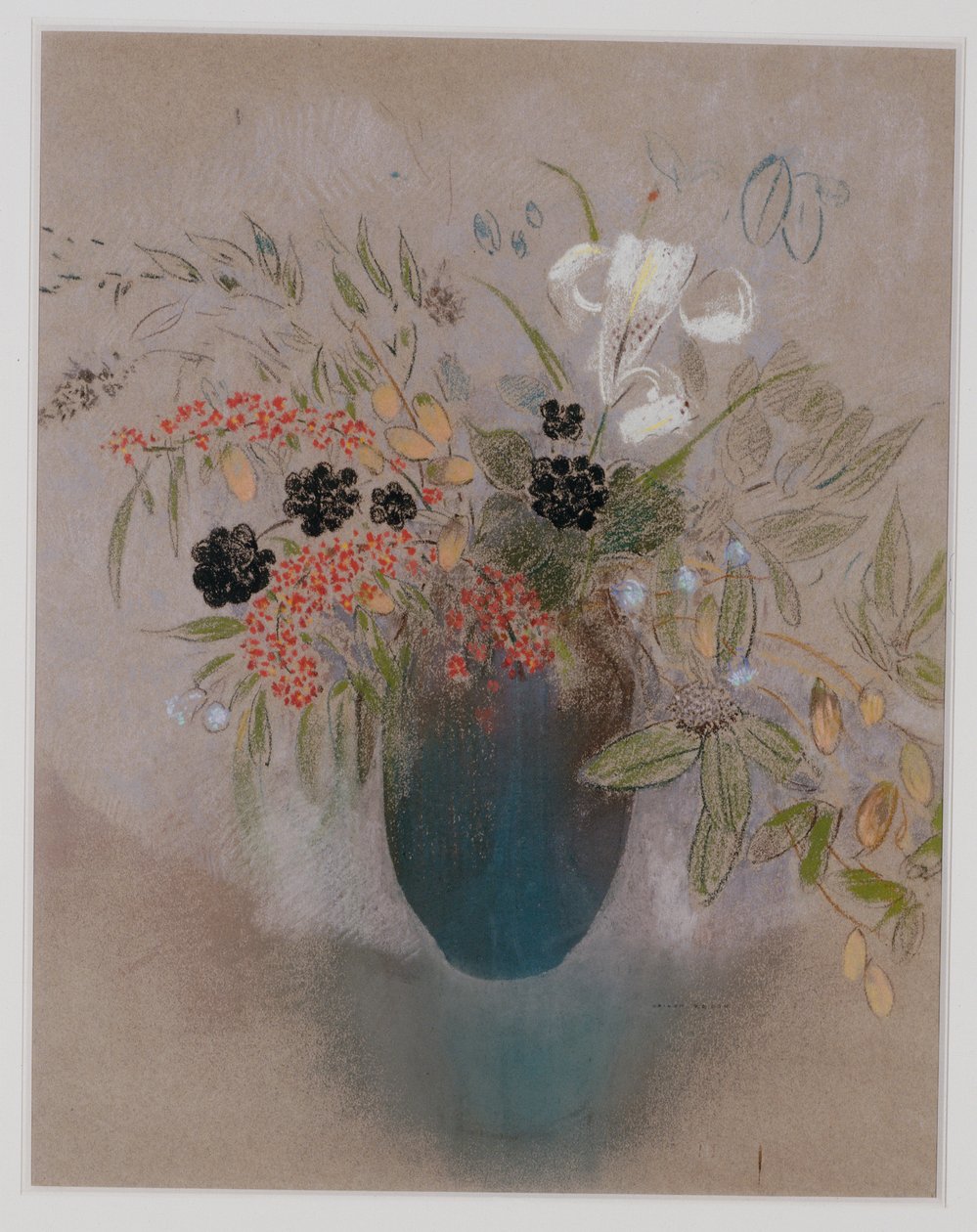 Kwiaty w wazonie autorstwa Odilon Redon