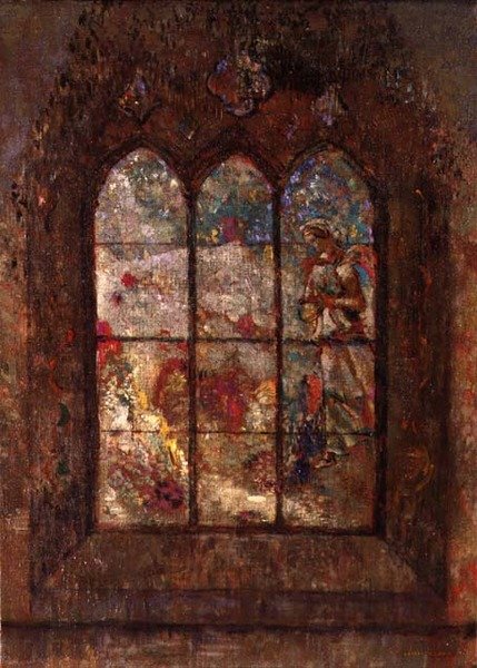 Objawienie gotyckie (olej na płótnie) autorstwa Odilon Redon