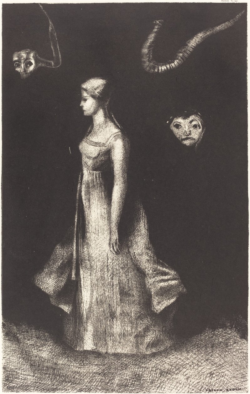 Nawiedzenie (obsesja) autorstwa Odilon Redon