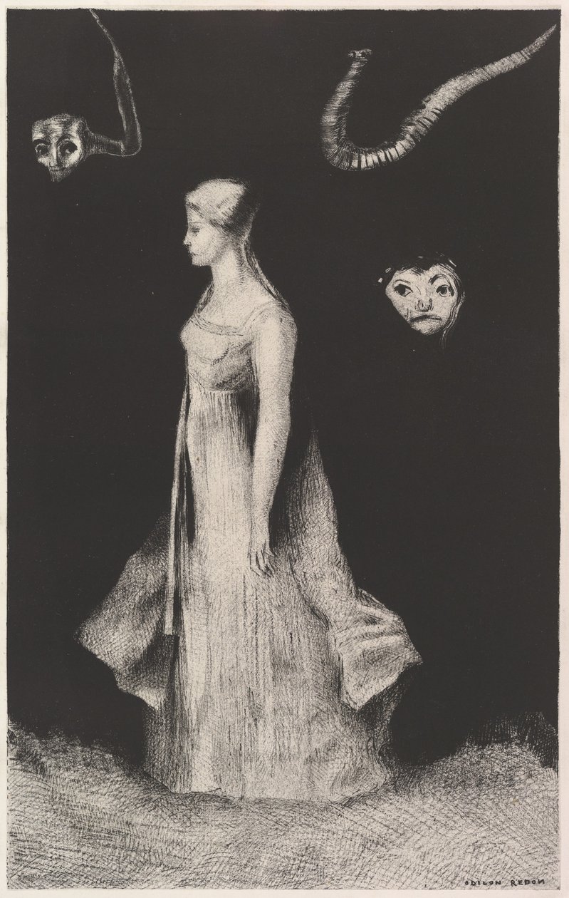 Nawiedzenie, 1893-94. autorstwa Odilon Redon